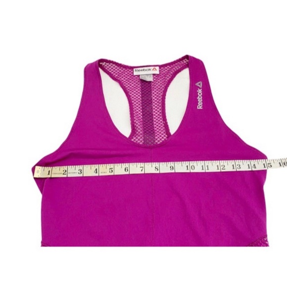 Reebok Women’s Pink Playice Mesh Racerback Athletic Tank Top, Size Small - Picture 9 of 13